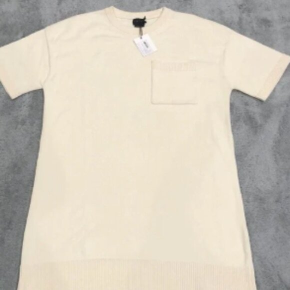 Hatch The Cotton Reese Knit Tee Shirt Dress‎ Size 3 Ivory Sweater Short Sleeve - Picture 1 of 6